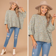 Load image into Gallery viewer, I've Got A Feeling Sage Green Confetti Sweater
