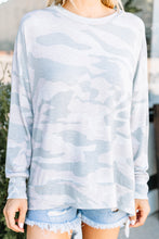 Load image into Gallery viewer, Feeling At Ease Oatmeal Brown Camo Top
