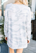 Load image into Gallery viewer, Feeling At Ease Oatmeal Brown Camo Top
