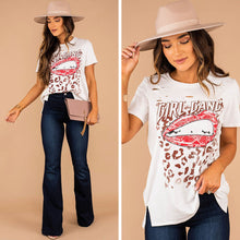 Load image into Gallery viewer, Girl Gang Ivory White Leopard Graphic Tee
