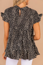 Load image into Gallery viewer, Hear Your Call Black Leopard Babydoll Top
