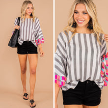 Load image into Gallery viewer, The One For You Black Striped Top
