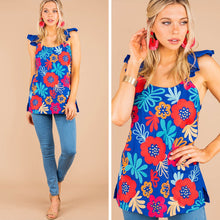 Load image into Gallery viewer, The Best of You Royal Blue Embroidered Tank
