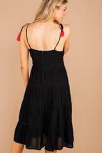 Load image into Gallery viewer, Works For Me Black Embroidered Midi Dress
