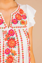 Load image into Gallery viewer, Look Around You Ivory White Embroidered Dress
