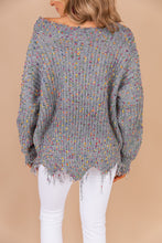 Load image into Gallery viewer, Never Too Late Gray Confetti Sweater
