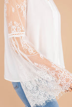Load image into Gallery viewer, Love The Romance White Bell Sleeve Top
