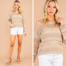 Load image into Gallery viewer, Just For You Taupe Brown Crop Sweater
