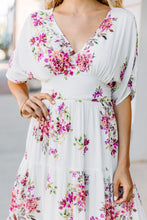 Load image into Gallery viewer, More Than Fun Ivory White Floral Maxi Dress
