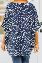 Load image into Gallery viewer, It's All Good Navy Blue Spotted Leopard Top
