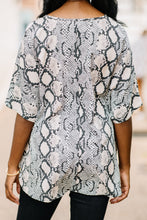 Load image into Gallery viewer, Planned Perfection Gray Snake Print Top
