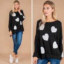Load image into Gallery viewer, Lots To Love Charcoal Heart Tunic
