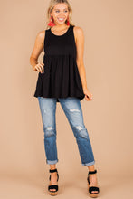 Load image into Gallery viewer, Better With You Black Babydoll Tank
