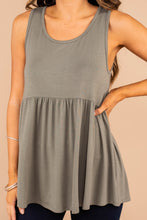 Load image into Gallery viewer, Better With You Light Olive Green Babydoll Tank
