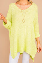 Load image into Gallery viewer, Don't Waste A Moment Neon Lime Oversized Sweater
