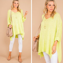Load image into Gallery viewer, Don't Waste A Moment Neon Lime Oversized Sweater
