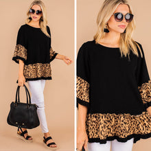 Load image into Gallery viewer, It's Only Right Black Leopard Top
