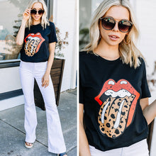 Load image into Gallery viewer, Such A Rock Star Black Leopard Graphic Tee
