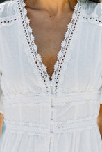 Load image into Gallery viewer, Beautiful Mornings White Crochet Midi Dress

