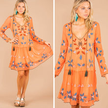 Load image into Gallery viewer, No Stopping You Orange Embroidered Dress
