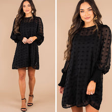 Load image into Gallery viewer, You're Mine Black Swiss Dot Dress
