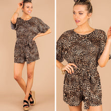 Load image into Gallery viewer, Make It Happen Brown Leopard Romper
