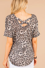 Load image into Gallery viewer, Feeling Wild Leopard Brown Short Sleeve Top
