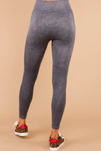 Load image into Gallery viewer, On The Run Gray Ribbed Leggings
