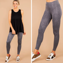 Load image into Gallery viewer, On The Run Gray Ribbed Leggings

