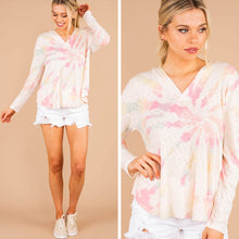 Load image into Gallery viewer, Take A Bow Natural White Tie Dye Hoodie
