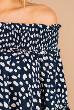 Load image into Gallery viewer, Better When We're Together Navy Blue Leopard Top
