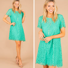 Load image into Gallery viewer, Look To The Sky Emerald Green Lace Dress
