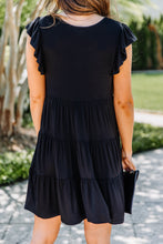 Load image into Gallery viewer, Stay With You Always Black Tiered Dress
