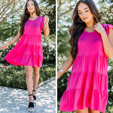 Load image into Gallery viewer, Stay With You Always Fuchsia Pink Tiered Dress
