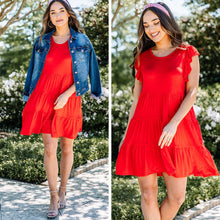 Load image into Gallery viewer, Stay With You Always Red Tiered Dress
