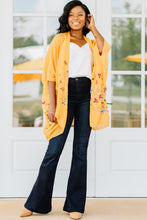 Load image into Gallery viewer, Get Inspired Mustard Yellow Floral Embroidered Kimono
