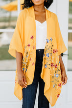 Load image into Gallery viewer, Get Inspired Mustard Yellow Floral Embroidered Kimono

