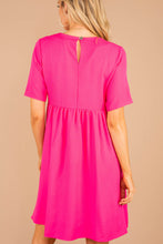 Load image into Gallery viewer, Simply The Best Fuchsia Pink Swing Dress
