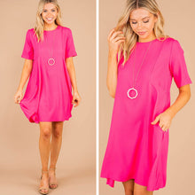 Load image into Gallery viewer, Simply The Best Fuchsia Pink Swing Dress
