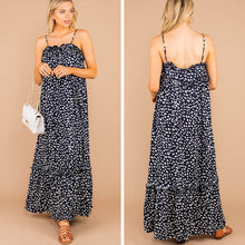 Load image into Gallery viewer, The Perfect Relationship Navy Blue Spotted Leopard Maxi Dress
