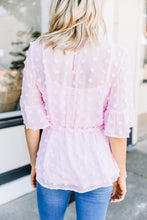 Load image into Gallery viewer, You're The One Light Pink Swiss Dot Blouse
