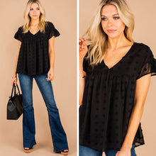 Load image into Gallery viewer, Make The Call Black Babydoll Top

