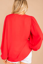Load image into Gallery viewer, Stop And Stare Tomato Red Bubble Sleeve Top
