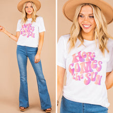 Load image into Gallery viewer, Here Comes The Sun White Graphic Tee
