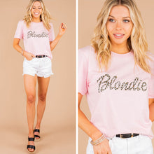 Load image into Gallery viewer, The Blondie Light Pink Leopard Graphic Tee
