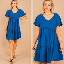 Load image into Gallery viewer, Believe In Fun Royal Blue Babydoll Dress
