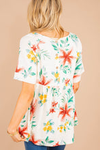 Load image into Gallery viewer, Living My Best Life White Floral Babydoll Top
