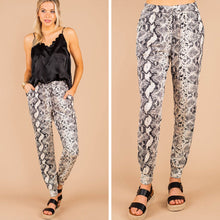 Load image into Gallery viewer, All In Gray Snake Print Joggers
