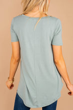 Load image into Gallery viewer, Walking On Air Light Green V-Neck Tee
