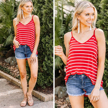 Load image into Gallery viewer, Somewhere Out There Red Striped Tank
